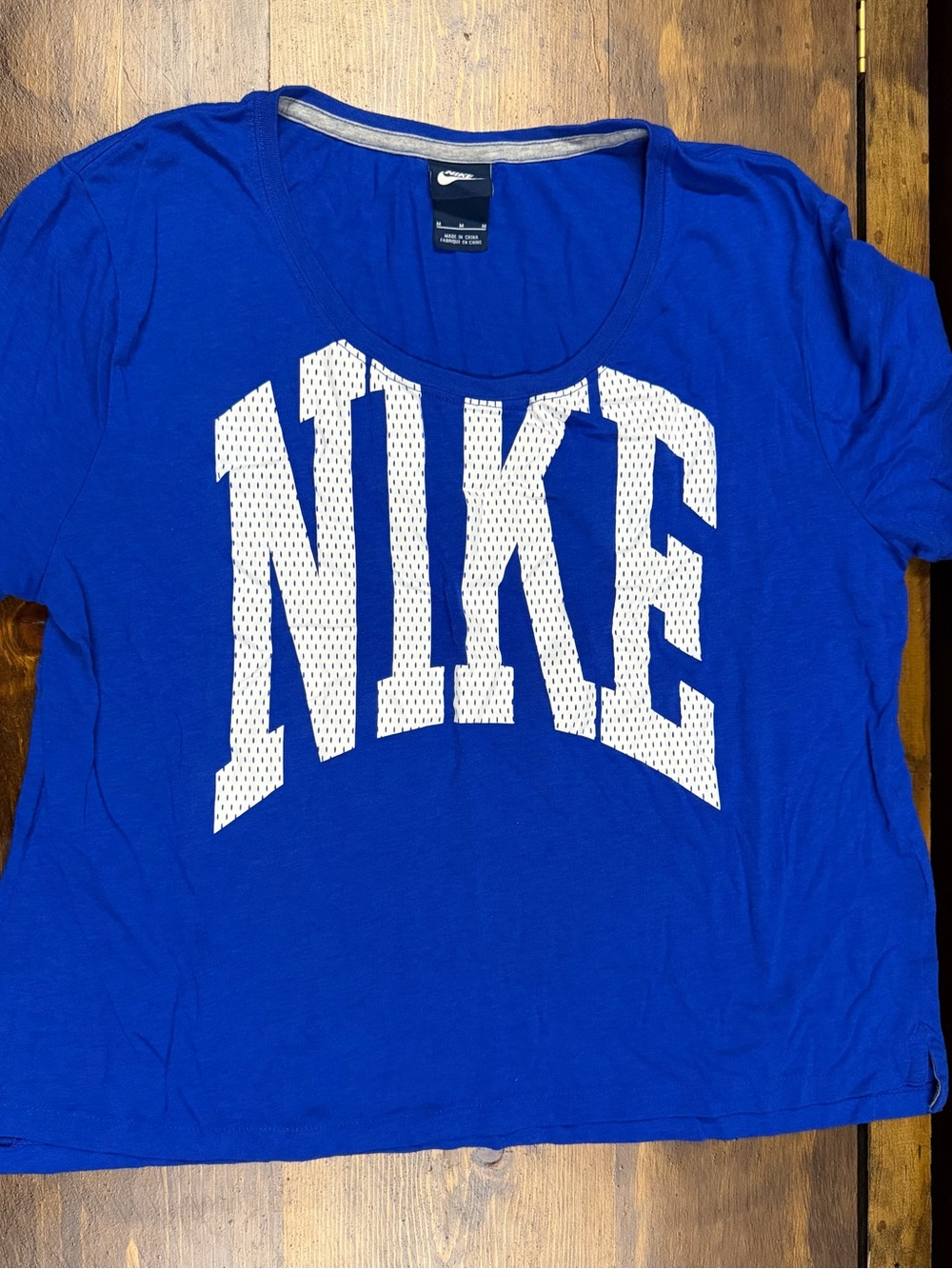 Nike Women's Royal Blue Short Sleeve Tee with White Logo
